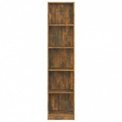 Bücherregal 5 Fächer Räuchereiche 40x24x175 cm Holzwerkstoff