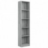 Bücherregal 5 Fächer Grau Sonoma 40x24x175 cm Holzwerkstoff