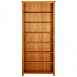 Bücherregal 7 Fächer 90x22,5x200 cm Massivholz Eiche