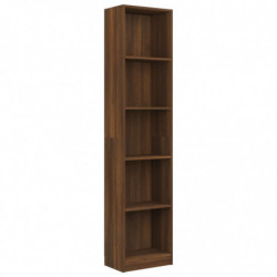 Bücherregal 5 Fächer Braun Eiche 40x24x175 cm Holzwerkstoff