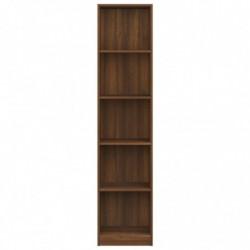 Bücherregal 5 Fächer Braun Eiche 40x24x175 cm Holzwerkstoff