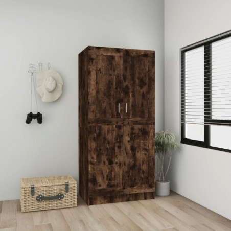 Kleiderschrank Räuchereiche 82,5x51,5x180 cm Holzwerkstoff