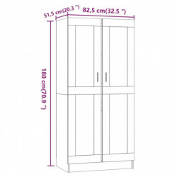 Kleiderschrank Räuchereiche 82,5x51,5x180 cm Holzwerkstoff