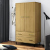 Kleiderschrank OSLO Metallbeinen Braun 90x55x172,5cm Massivholz