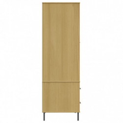 Kleiderschrank OSLO Metallbeinen Braun 90x55x172,5cm Massivholz