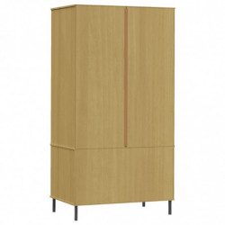 Kleiderschrank OSLO Metallbeinen Braun 90x55x172,5cm Massivholz