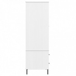 Kleiderschrank OSLO Metallbeine Weiß 90x55x172,5 cm Massivholz