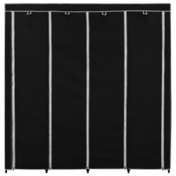 Kleiderschrank mit 4 Fächern Schwarz 175 x 45 x 170 cm