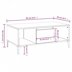 Couchtisch Grau Sonoma 90x50x36,5 cm Holzwerkstoff