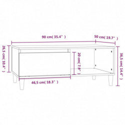 Couchtisch Räuchereiche 90x50x36,5 cm Holzwerkstoff