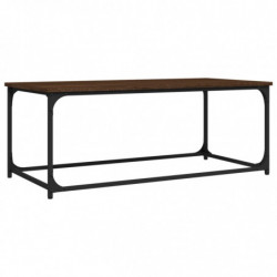 Couchtisch Braun Eichen-Optik 102x50x40 cm Holzwerkstoff Eisen