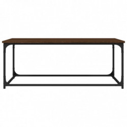 Couchtisch Braun Eichen-Optik 102x50x40 cm Holzwerkstoff Eisen