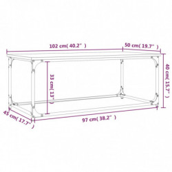 Couchtisch Braun Eichen-Optik 102x50x40 cm Holzwerkstoff Eisen