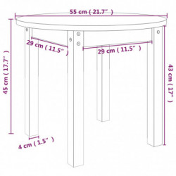 Couchtisch Grau Ø 55x45 cm Massivholz Kiefer