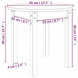 Couchtisch Grau Ø 45x40 cm Massivholz Kiefer