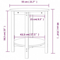 Couchtisch Weiß Ø 55x60 cm Massivholz Kiefer