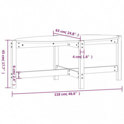 Couchtisch Schwarz 118x63x45 cm Massivholz Kiefer