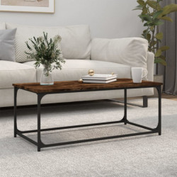 Couchtisch Räuchereiche 102x50x40 cm Holzwerkstoff und Eisen