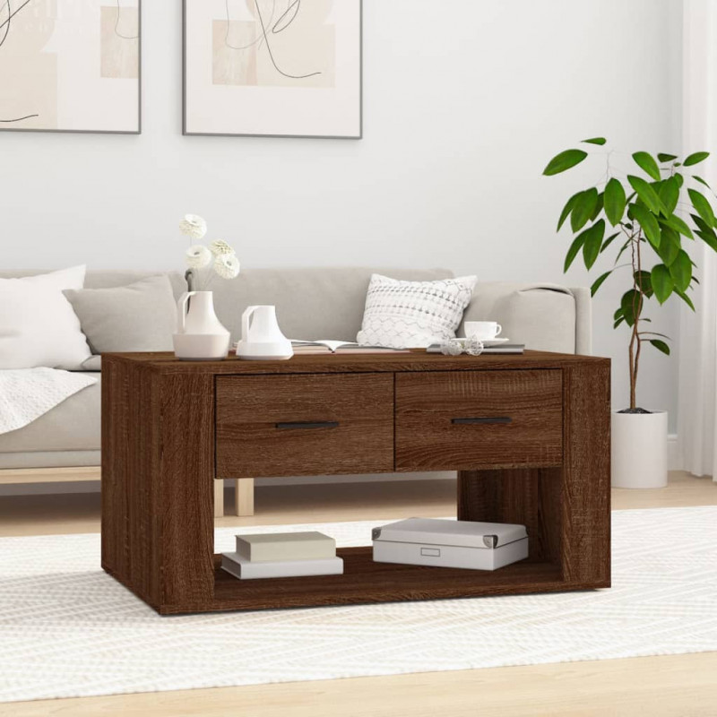 Couchtisch Braun Eichen-Optik 80x50x40 cm Holzwerkstoff