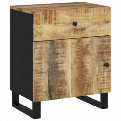 Nachttisch 50x33x60 cm Massivholz Mango & Holzwerkstoff