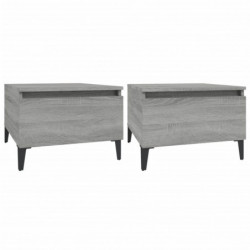 Beistelltische 2 Stk. Grau Sonoma 50x46x35 cm Holzwerkstoff