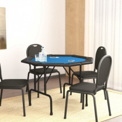 Pokertisch Klappbar 8 Spieler Blau 108x108x75 cm