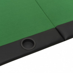 Pokertisch Klappbar 10 Spieler Grün 206x106x75 cm