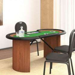 Pokertisch Klappbar 10 Spieler mit Chipablage Grün 160x80x75 cm