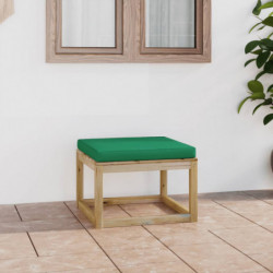 Garten-Fußhocker mit Kissen Grün Imprägniertes Kiefernholz