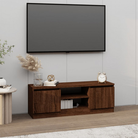 TV-Schrank mit Tür Braun Eichen-Optik 102x30x36 cm