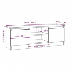 TV-Schrank mit Tür Grau Sonoma 102x30x36 cm