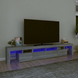 TV-Schrank mit LED-Leuchten Grau Sonoma 230x36,5x40 cm