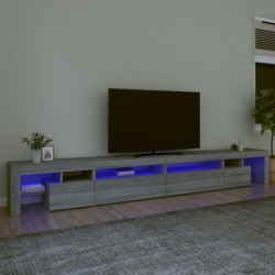 TV-Schrank mit LED-Leuchten Grau Sonoma 290x36,5x40 cm