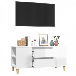 TV-Schrank Hochglanz-Weiß 102x44,5x50 cm Holzwerkstoff