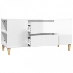 TV-Schrank Hochglanz-Weiß 102x44,5x50 cm Holzwerkstoff