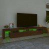 TV-Schrank mit LED-Leuchten Braun Eichen-Optik 260x36,5x40 cm