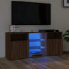 TV-Schrank mit LED-Leuchten Braun Eichen-Optik 120x30x50 cm