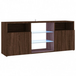 TV-Schrank mit LED-Leuchten Braun Eichen-Optik 120x30x50 cm