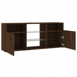 TV-Schrank mit LED-Leuchten Braun Eichen-Optik 120x30x50 cm