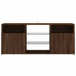 TV-Schrank mit LED-Leuchten Braun Eichen-Optik 120x30x50 cm