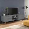 TV-Schrank MOLDE Grau 158x40x49 cm Massivholz Kiefer