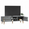 TV-Schrank MOLDE Grau 158x40x49 cm Massivholz Kiefer