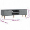 TV-Schrank MOLDE Grau 158x40x49 cm Massivholz Kiefer