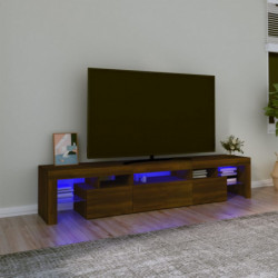 TV-Schrank mit LED-Leuchten Braun Eichen-Optik 200x36,5x40 cm