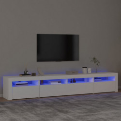 TV-Schrank mit LED-Leuchten Weiß 240x35x40 cm