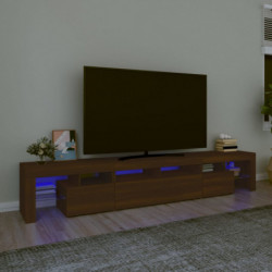 TV-Schrank mit LED-Leuchten Braun Eichen-Optik 230x36,5x40 cm