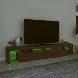 TV-Schrank mit LED-Leuchten Braun Eichen-Optik 230x36,5x40 cm