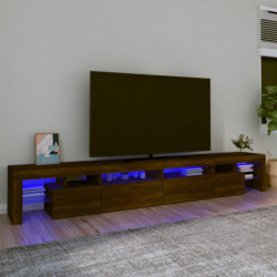 TV-Schrank mit LED-Leuchten Braun Eichen-Optik 280x36,5x40 cm