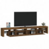 TV-Schrank mit LED-Leuchten Braun Eichen-Optik 280x36,5x40 cm