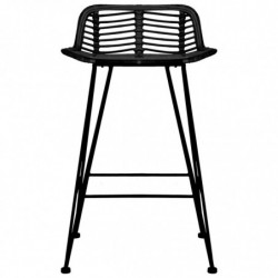 Barhocker 2 Stk. Schwarz Rattan